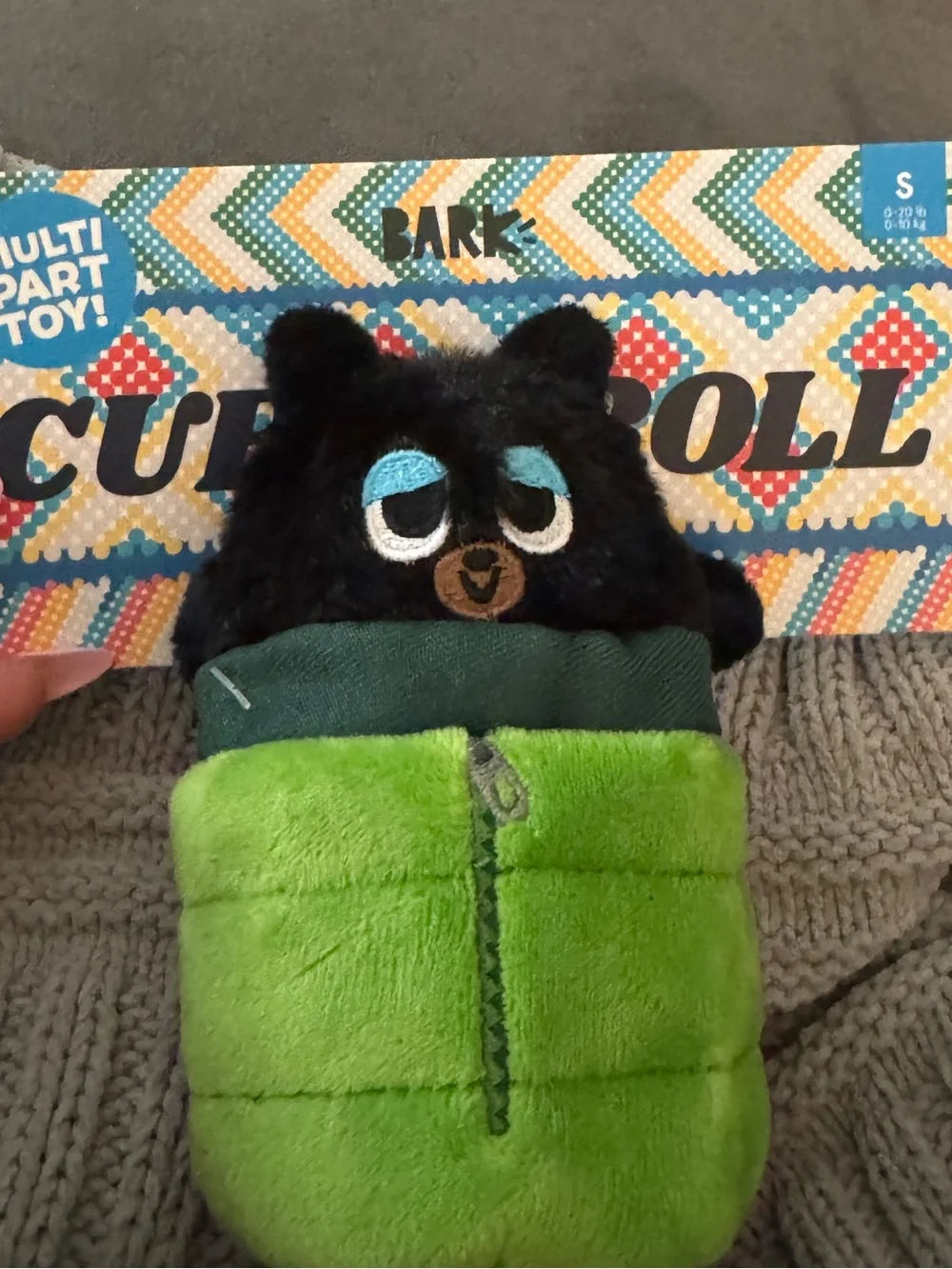 Bark ‘Cubby Roll’ Black Bear Plush Dog Toy